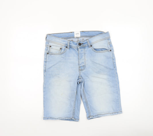 Burton Menswear London Men's Blue Denim Slim Chino Shorts W30