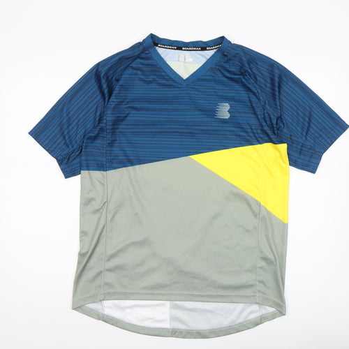 Boardman Men Blue Colourblock Cycling Jersey T-Shirt XL