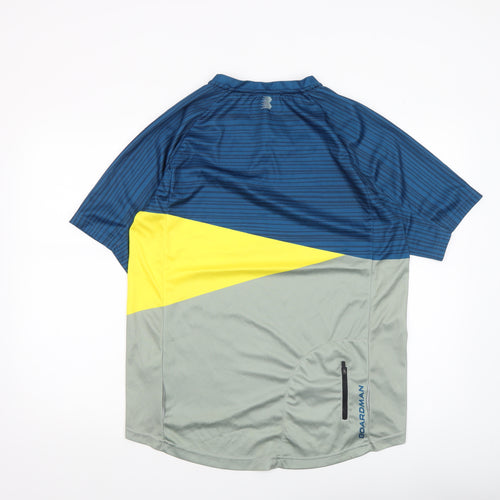 Boardman Men Blue Colourblock Cycling Jersey T-Shirt XL