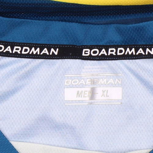 Boardman Men Blue Colourblock Cycling Jersey T-Shirt XL