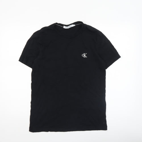 Calvin Klein Jeans Men’s Black Cotton Crew Neck T-Shirt M