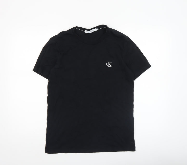 Calvin Klein Jeans Men’s Black Cotton Crew Neck T-Shirt M