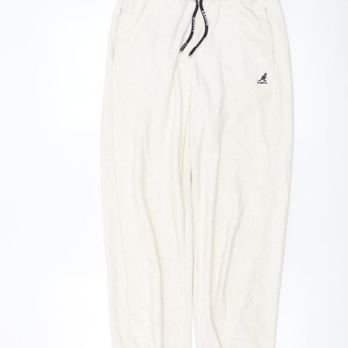 Kangol Women's Ivory Jogger Trousers UK 8 Cotton Blend Comfy Loungewear
