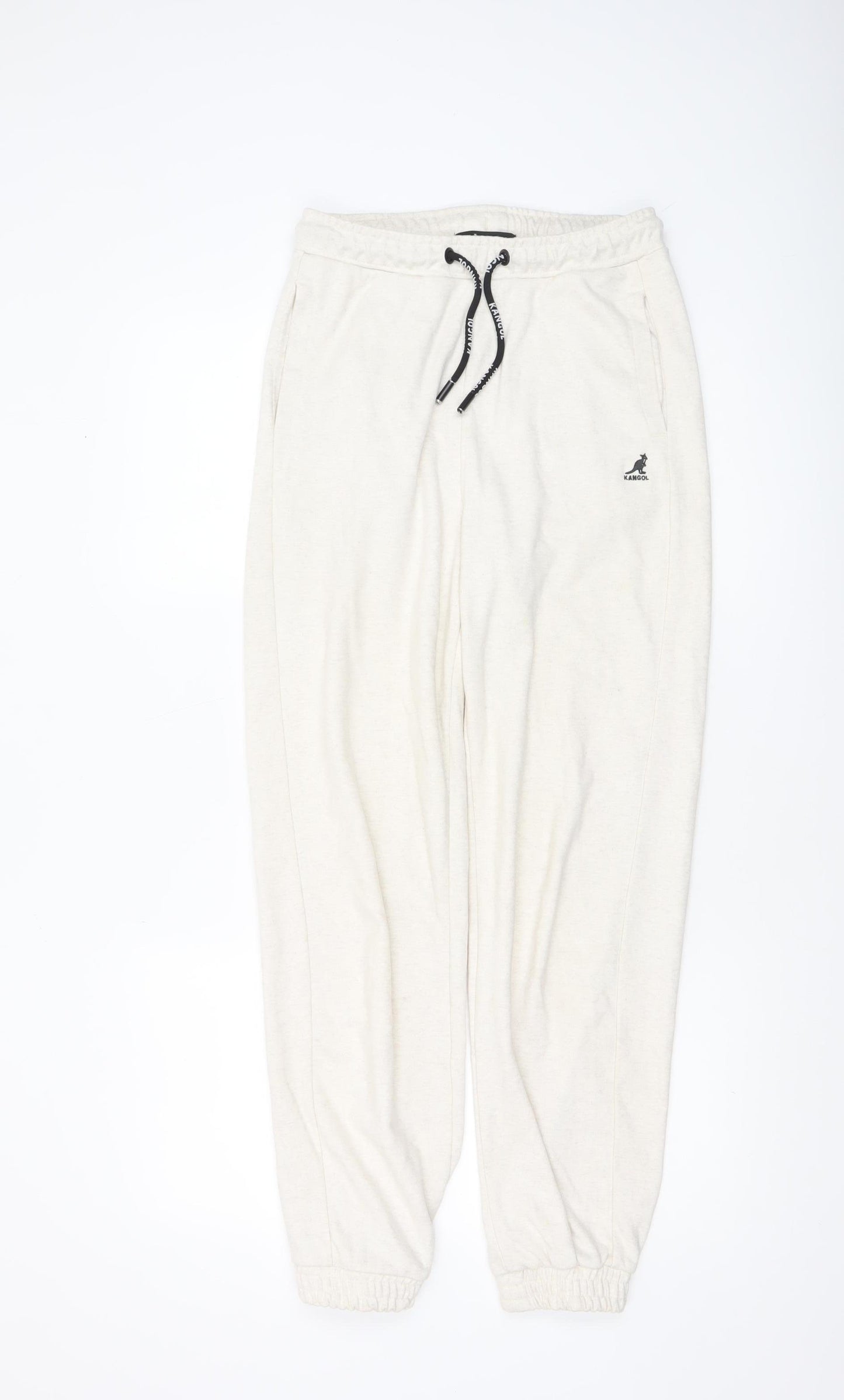Kangol Women's Ivory Jogger Trousers UK 8 Cotton Blend Comfy Loungewear