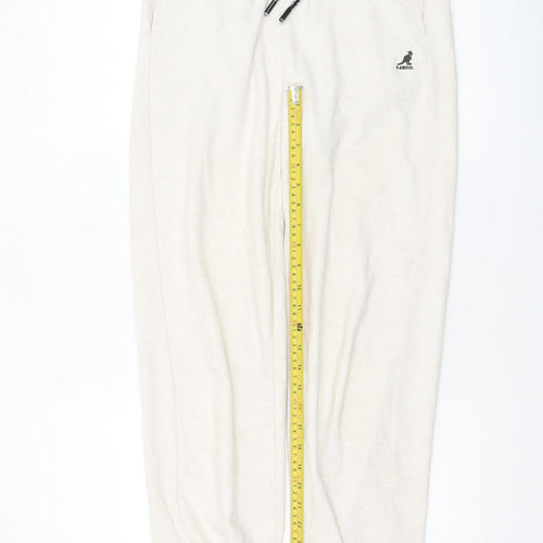 Kangol Women's Ivory Jogger Trousers UK 8 Cotton Blend Comfy Loungewear