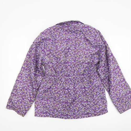 Name It Girls Purple Floral Hooded Rain Coat 11-12 Years Lined Jacket