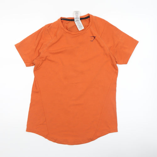 Gymshark Mens Orange Short Sleeve Athletic T-Shirt Size S