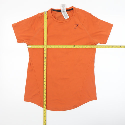 Gymshark Mens Orange Short Sleeve Athletic T-Shirt Size S