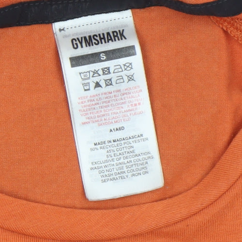 Gymshark Mens Orange Short Sleeve Athletic T-Shirt Size S