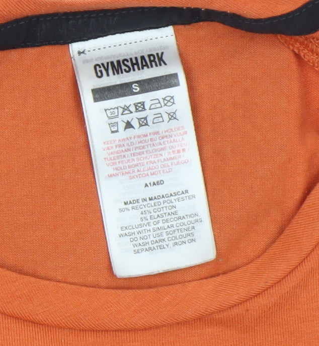 Gymshark Mens Orange Short Sleeve Athletic T-Shirt Size S