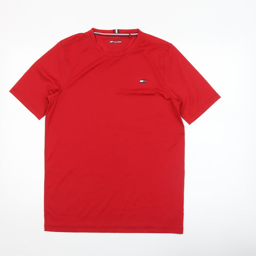 Tommy Hilfiger Men's Red Performance T-Shirt Size M Regular Fit