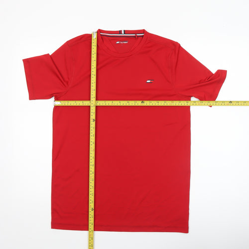 Tommy Hilfiger Men's Red Performance T-Shirt Size M Regular Fit