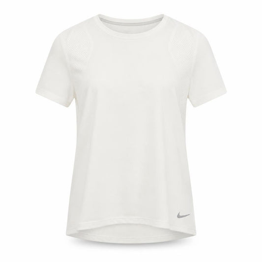 Nike Women White Dri-Fit Running T-Shirt L Lightweight Breathable Activewear