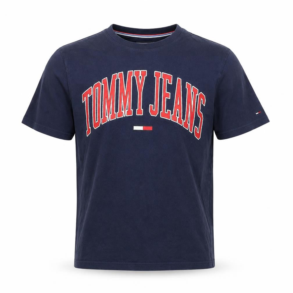 Tommy Jeans Men's Blue Regular Fit Cotton Logo T-Shirt Size S