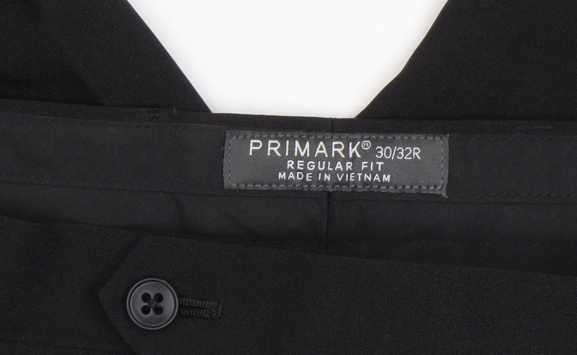 Primark Men’s Black Regular Fit Dress Pants Size 30/32R