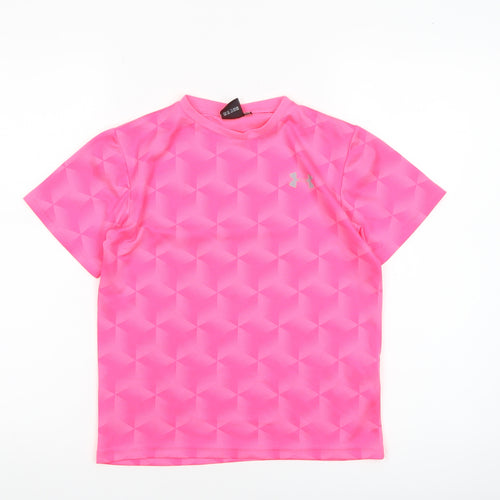 Under Armour Boys Pink Short Sleeve Athletic T-Shirt Size 140 (12-13 Years)