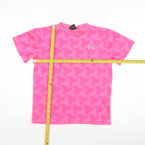 Under Armour Boys Pink Short Sleeve Athletic T-Shirt Size 140 (12-13 Years)