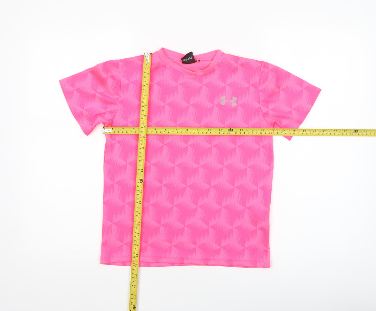 Under Armour Boys Pink Short Sleeve Athletic T-Shirt Size 140 (12-13 Years)