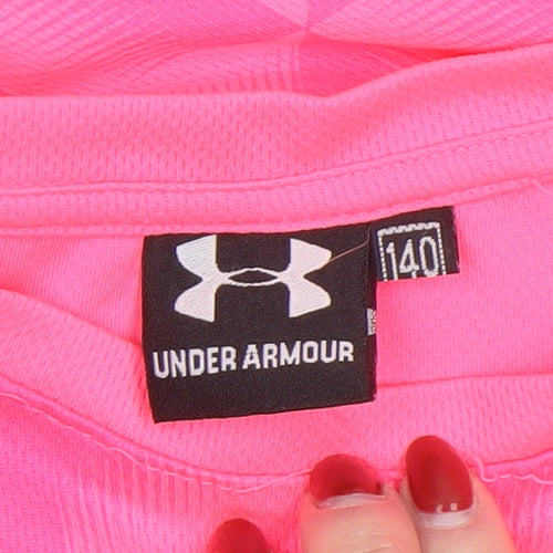 Under Armour Boys Pink Short Sleeve Athletic T-Shirt Size 140 (12-13 Years)