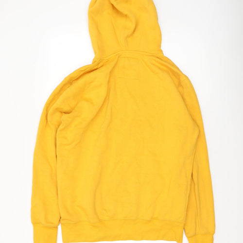 Pull & Bear Men Yellow Pullover Hoodie S Regular Fit