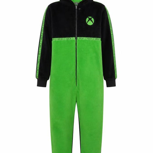 Xbox Boys Black & Green Fleece Hooded Onesie Nightwear 11-12 Years