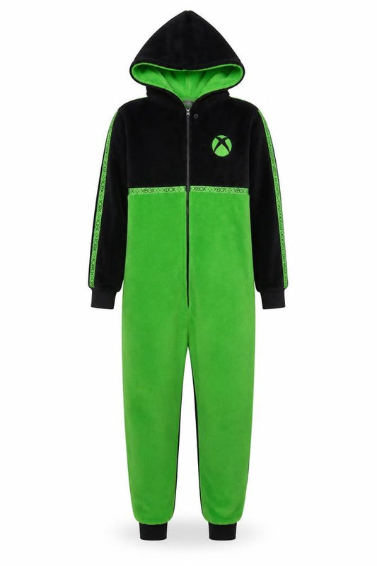 Xbox Boys Black & Green Fleece Hooded Onesie Nightwear 11-12 Years