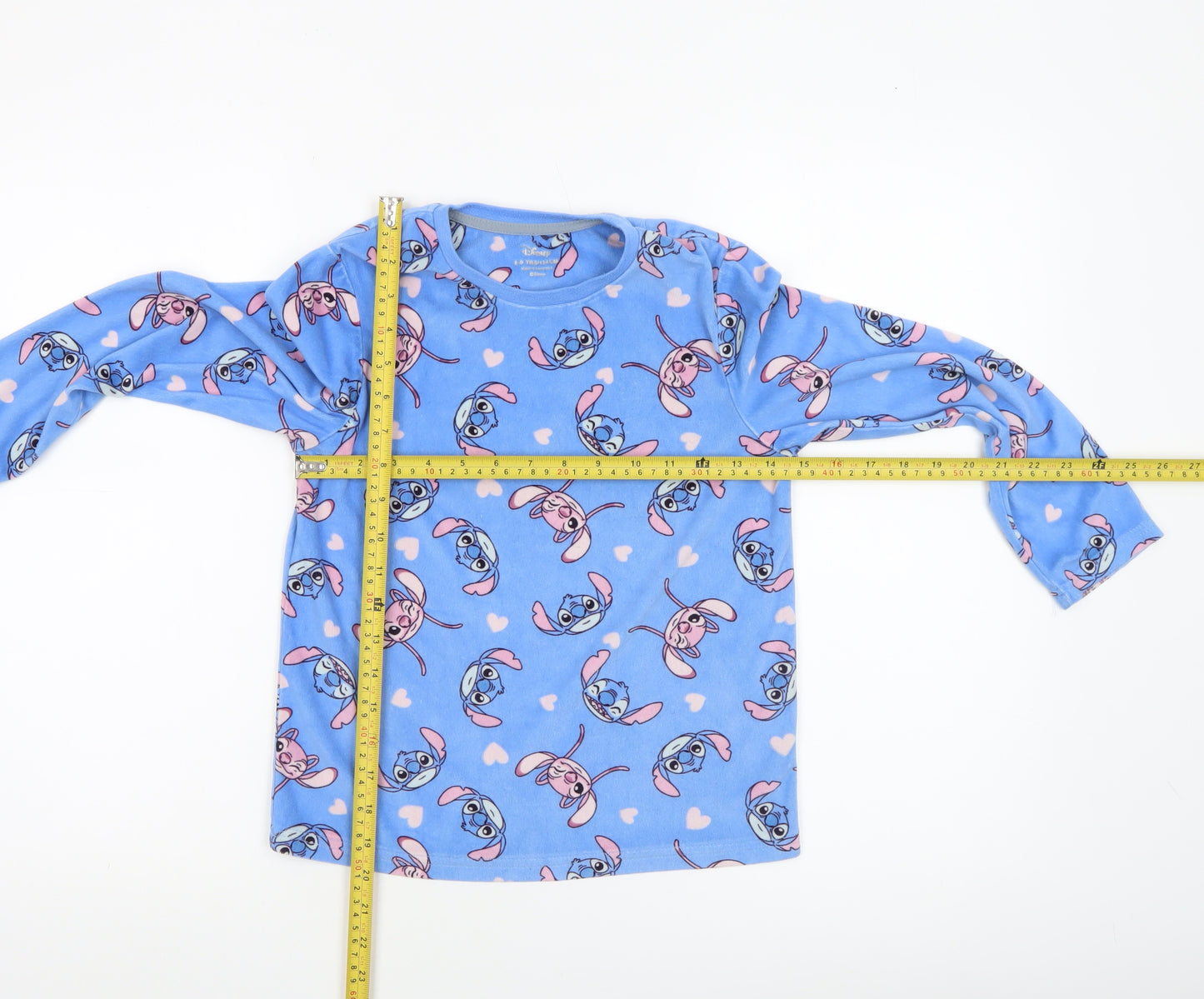 Disney Girls Blue Lilo & Stitch Fleece Pyjama Set 8-9 Years Long Sleeve