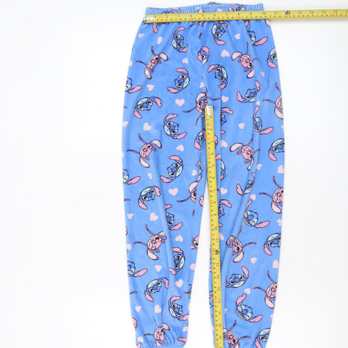 Disney Girls Blue Lilo & Stitch Fleece Pyjama Set 8-9 Years Long Sleeve