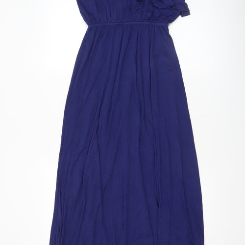 U.S. Polo Assn. Women's Blue One Shoulder Maxi Dress Size L