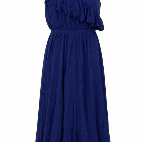 U.S. Polo Assn. Women's Blue One Shoulder Maxi Dress Size L