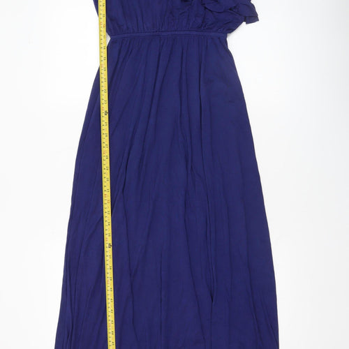 U.S. Polo Assn. Women's Blue One Shoulder Maxi Dress Size L