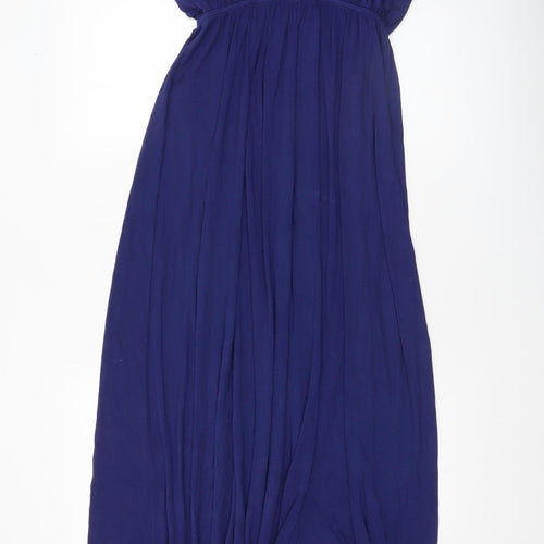 U.S. Polo Assn. Women's Blue One Shoulder Maxi Dress Size L
