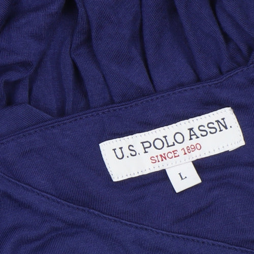 U.S. Polo Assn. Women's Blue One Shoulder Maxi Dress Size L