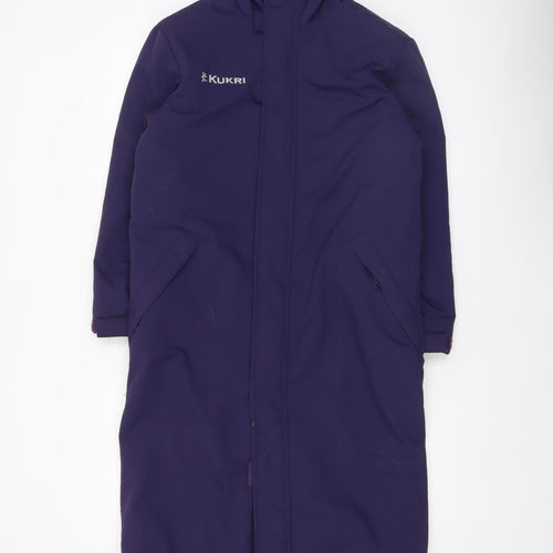Kukri Unisex Kids Purple Long Hooded Puffer Coat 10-11 Years