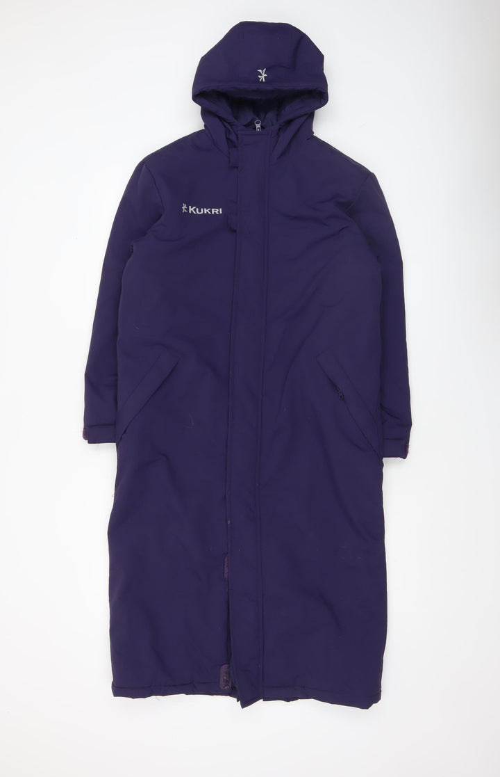 Kukri Unisex Kids Purple Long Hooded Puffer Coat 10-11 Years