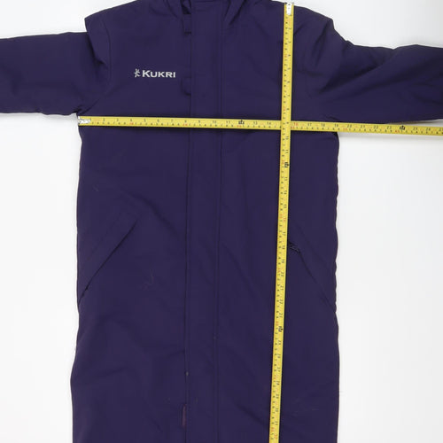 Kukri Unisex Kids Purple Long Hooded Puffer Coat 10-11 Years