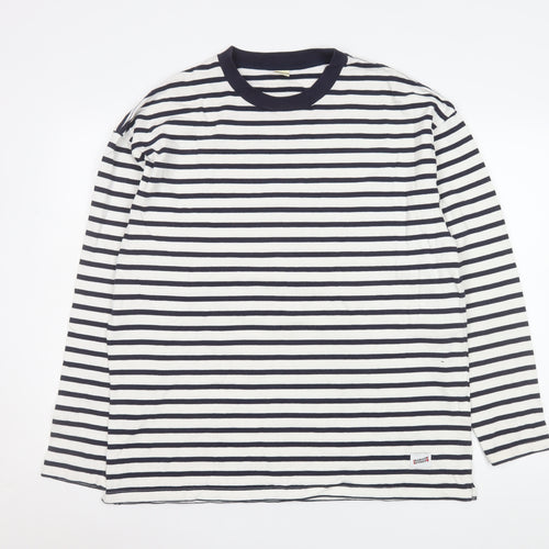 Screen Stars Women’s Multicoloured Striped Long Sleeve Cotton T-Shirt L