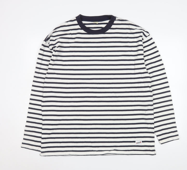 Screen Stars Women’s Multicoloured Striped Long Sleeve Cotton T-Shirt L