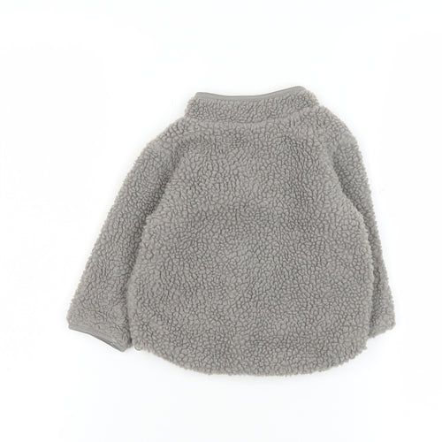 H&M Unisex Baby Grey Fleece Full Zip Basic Jacket 6-9 Months