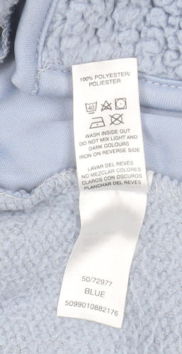 Leigh Tucker Willow Blue Fleece Baby Jacket 12-18 Months Lined Floral Trim