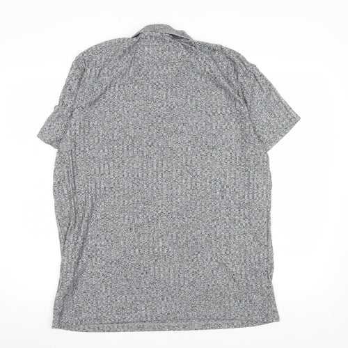 ASOS Men’s Grey Textured 2XL Short Sleeve Polo Shirt