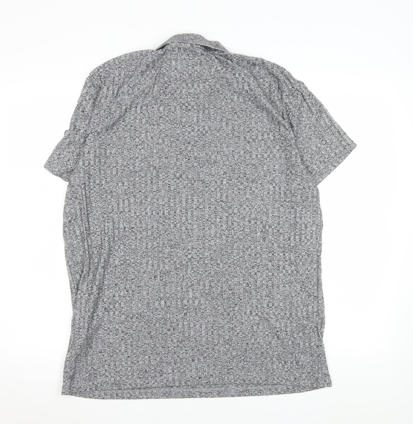 ASOS Men’s Grey Textured 2XL Short Sleeve Polo Shirt