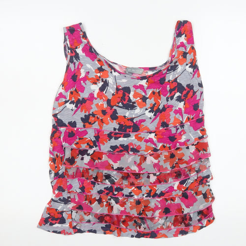 Marks and Spencer Per Una Women's Multicoloured Floral Sleeveless Ruffle Tank Top Size 14