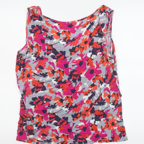 Marks and Spencer Per Una Women's Multicoloured Floral Sleeveless Ruffle Tank Top Size 14