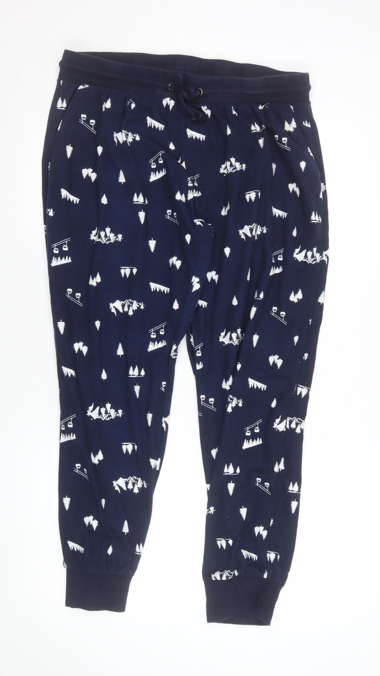 St Bernard for Dunnes Stores Men’s Blue XL Ski Print Pyjama Pants