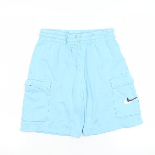 Nike Blue Cotton Cargo Shorts Teens L Stylish Sportswear