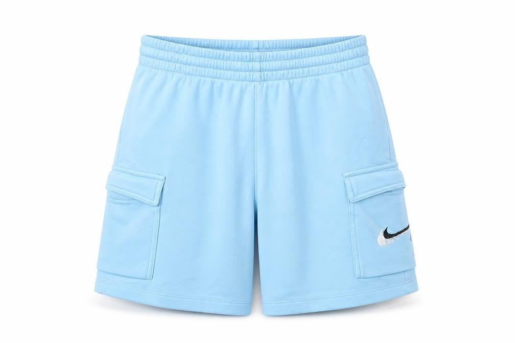 Nike Blue Cotton Cargo Shorts Teens L Stylish Sportswear