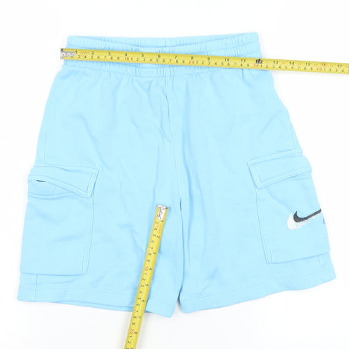 Nike Blue Cotton Cargo Shorts Teens L Stylish Sportswear