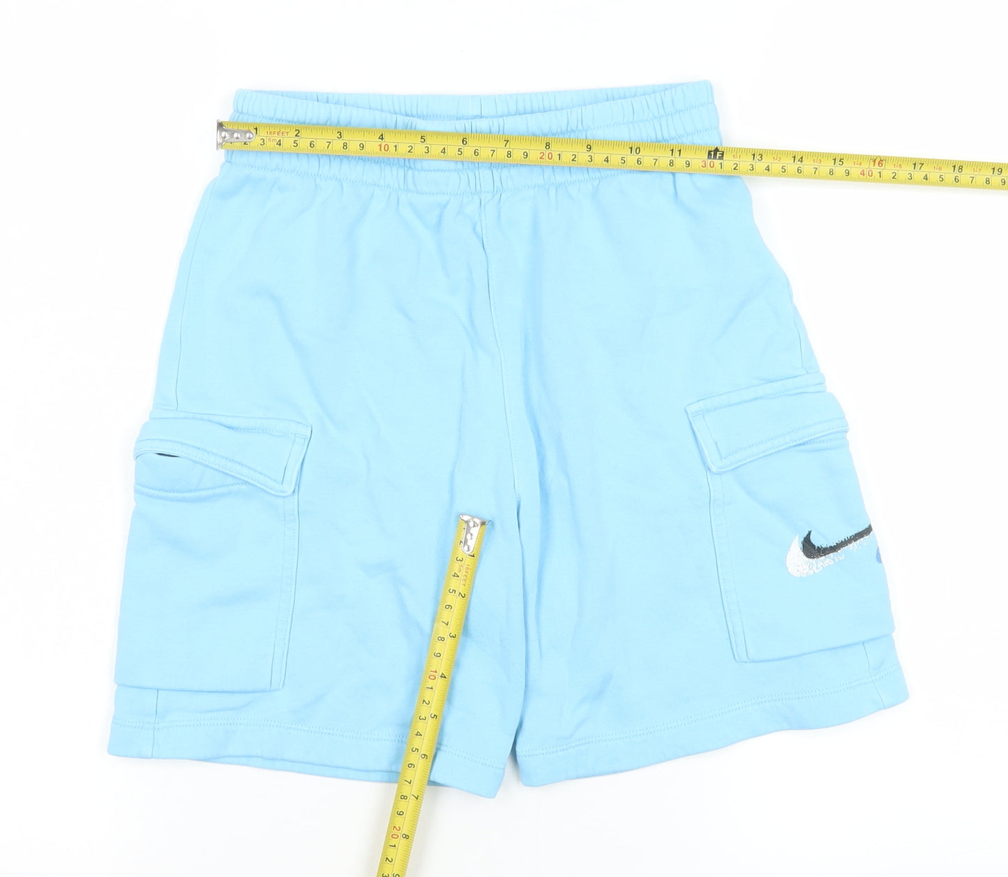 Nike Blue Cotton Cargo Shorts Teens L Stylish Sportswear