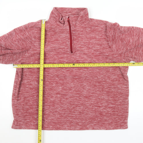 Crane Men's Red 1/4 Zip Fleece Pullover Sweatshirt Size M